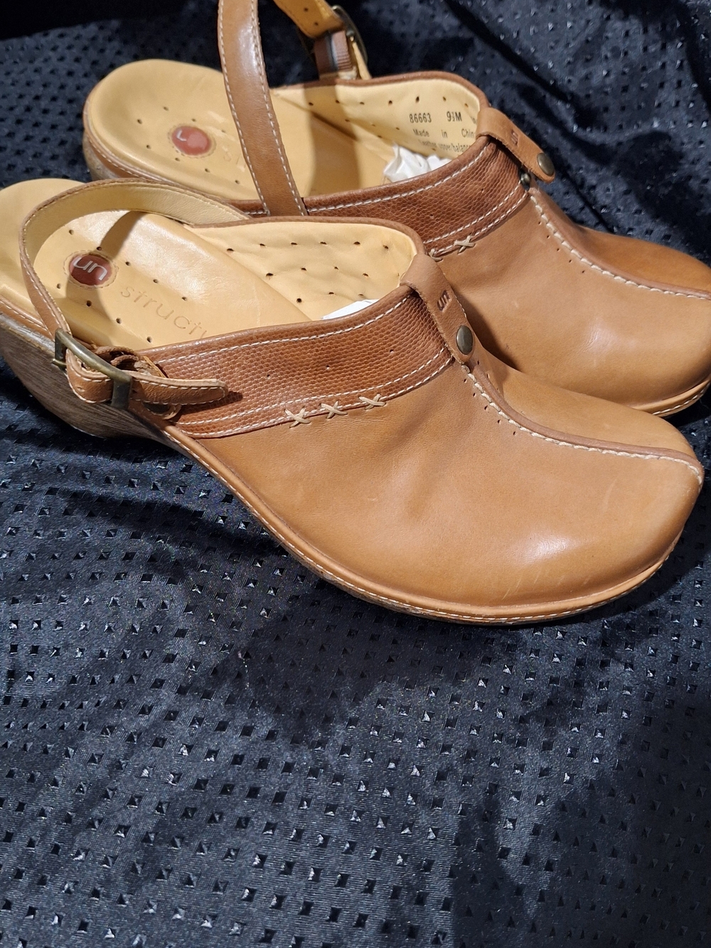 Sierra Brown Leather Clog Sandals - Comfort Slingback